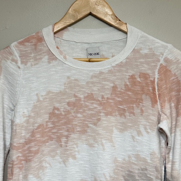NIC+ZOE Tie Dye Asymmetrical Sweater Womens S Long Sleeve Casual Lightweight - Picture 2 of 10